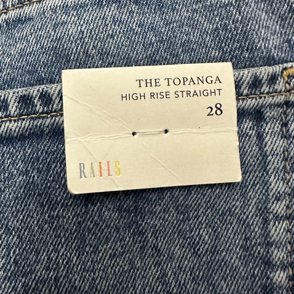 Rails Topanga High Rise Straight Jeans Size 28 Distressed Button Fly NWT - Picture 7 of 7